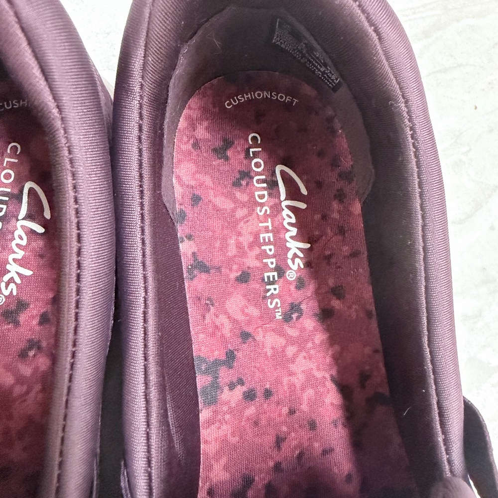 Clarks Women's Slip-On Sneakers in Burgundy and Black